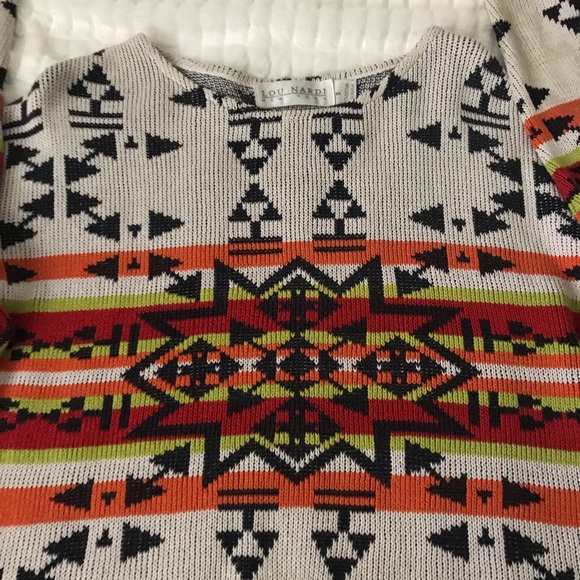 90’s Tribal colorful design sweater - Picture 5 of 6